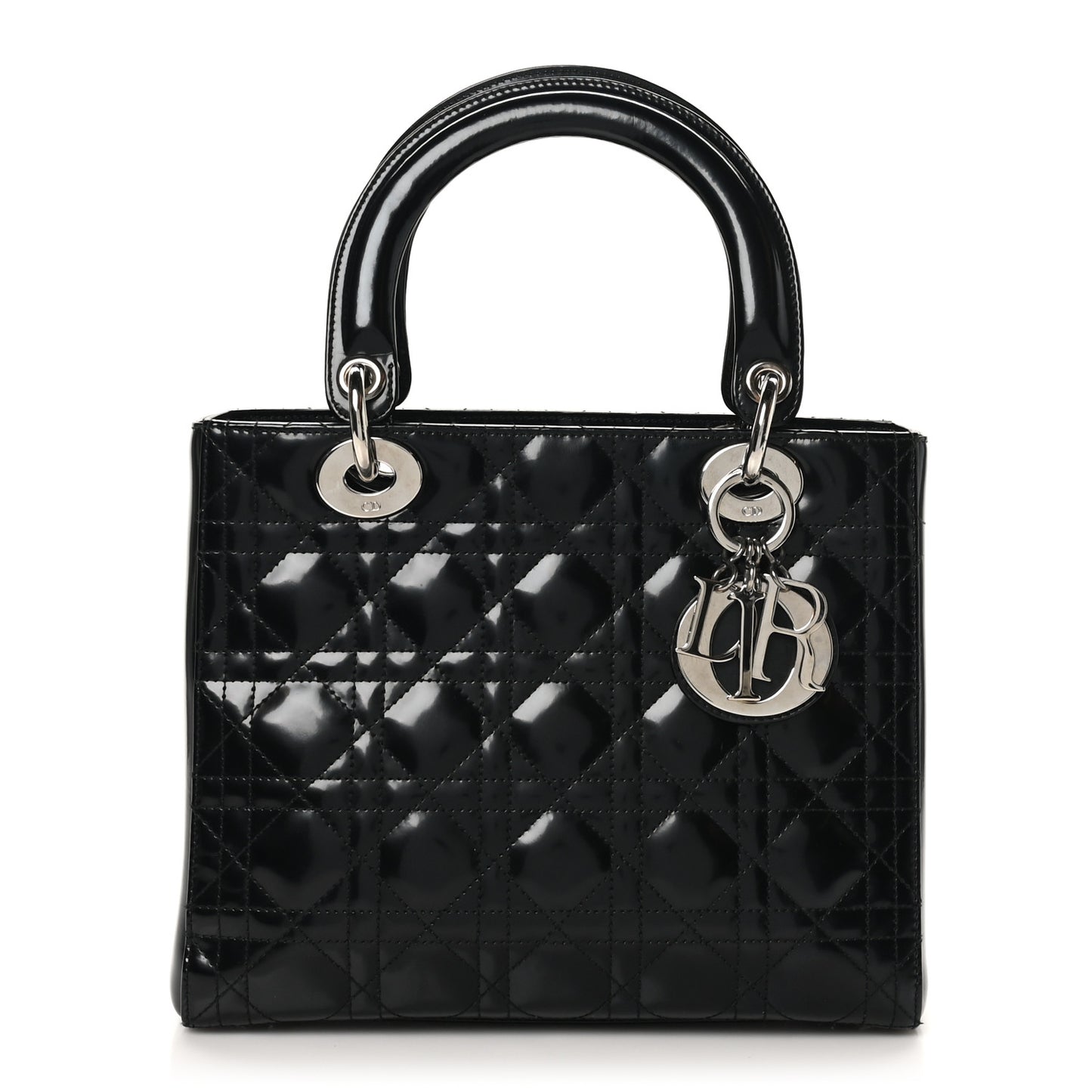 Patent Cannage Medium Lady Dior Black