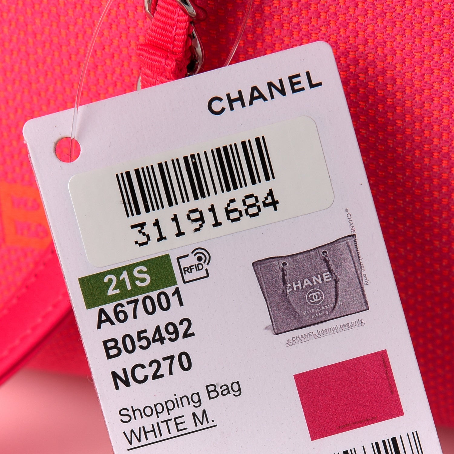 Chanel Mixed Fibers Small Deauville Tote Pink Orange 11 of 12