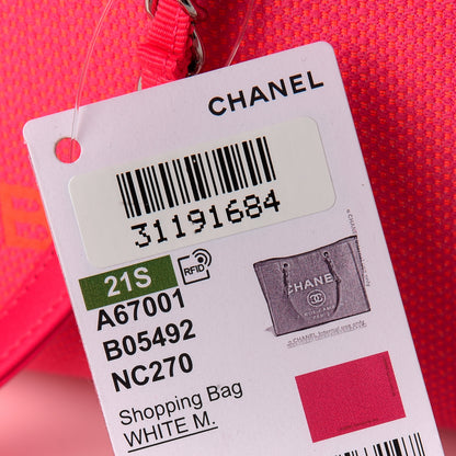 Chanel Mixed Fibers Small Deauville Tote Pink Orange 11 of 12