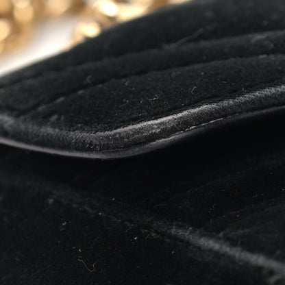 Gucci Velvet Matelasse Mini GG Marmont Shoulder Bag Black 11 of 16