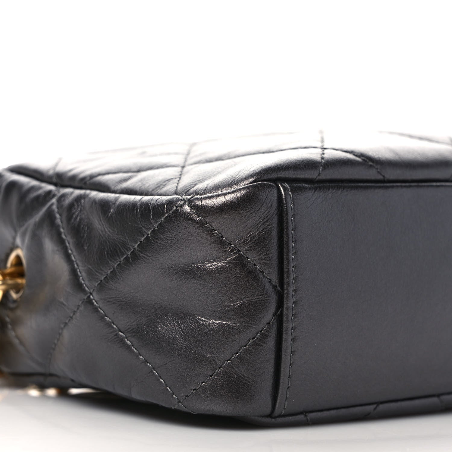 Chanel Metallic Calfskin Pearl Quilted CC Mini Camera Case Ruthenium 8 of 10