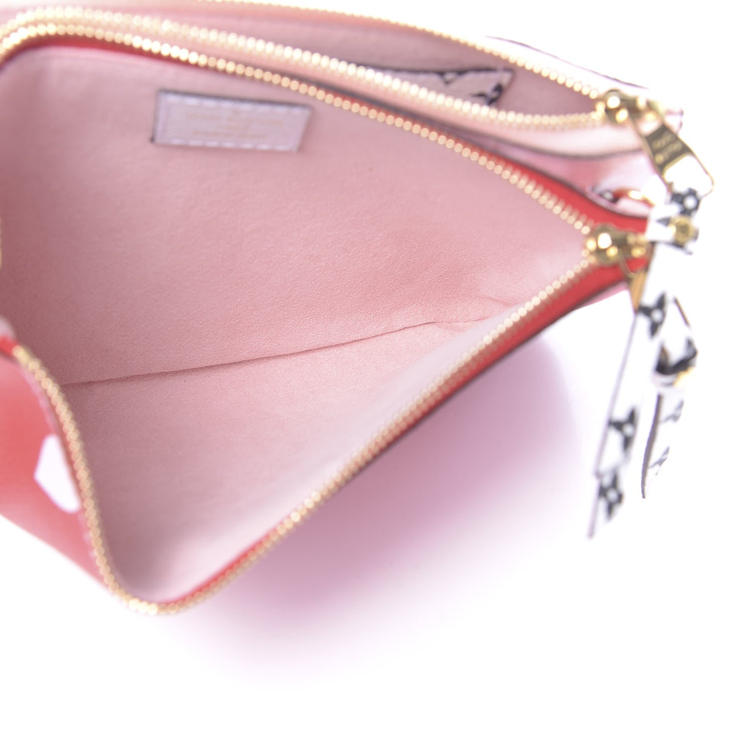Louis Vuitton Monogram Giant Double Zip Pochette Rouge 5 of 10
