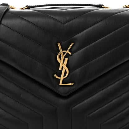 Saint Laurent Calfskin Y Quilted Monogram Medium Loulou Chain Satchel Black 8 of 10