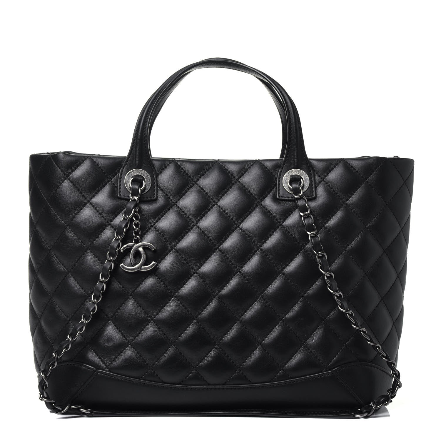 Chanel Calfskin Quilted Small Easy Shopping Tote Black 1 of 10