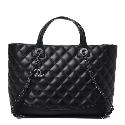 Chanel Calfskin Quilted Small Easy Shopping Tote Black 1 of 10