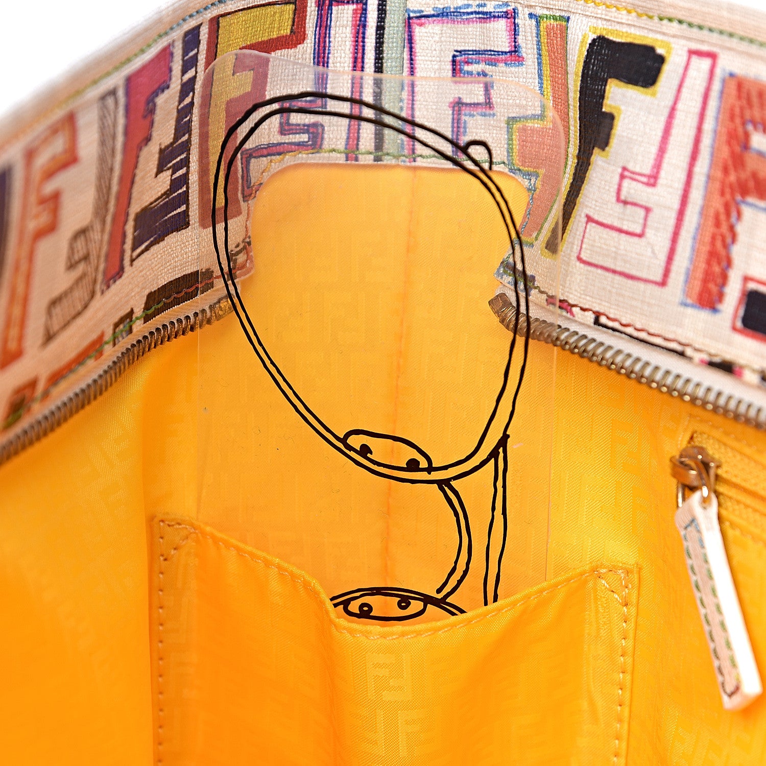 Fendi Zucca Spalmati FF Multicolor Medium Roll Tote Multicolor White 9 of 12