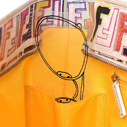 Fendi Zucca Spalmati FF Multicolor Medium Roll Tote Multicolor White 9 of 12