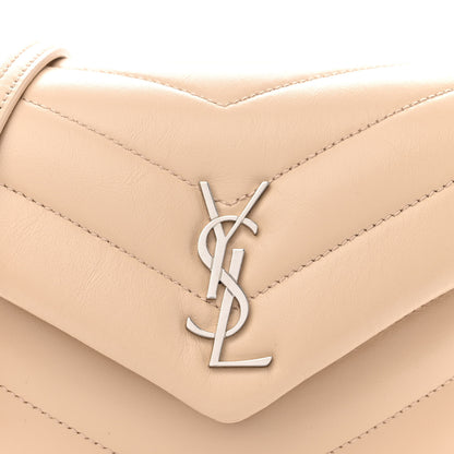 Saint Laurent Calfskin Y Quilted Monogram Toy Loulou Crossbody Bag Light Natural 8 of 10