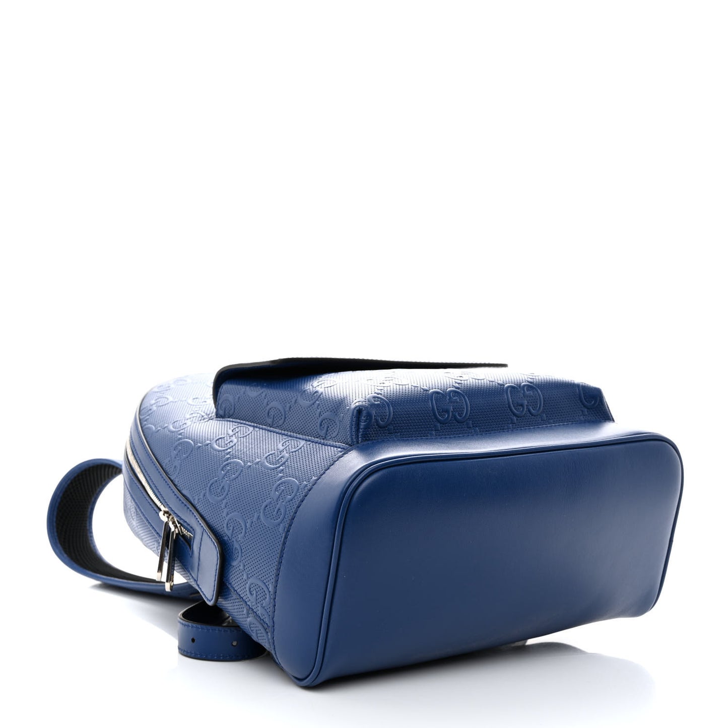 Calfskin GG Tennis Embossed Backpack Intense Metal Blue Black