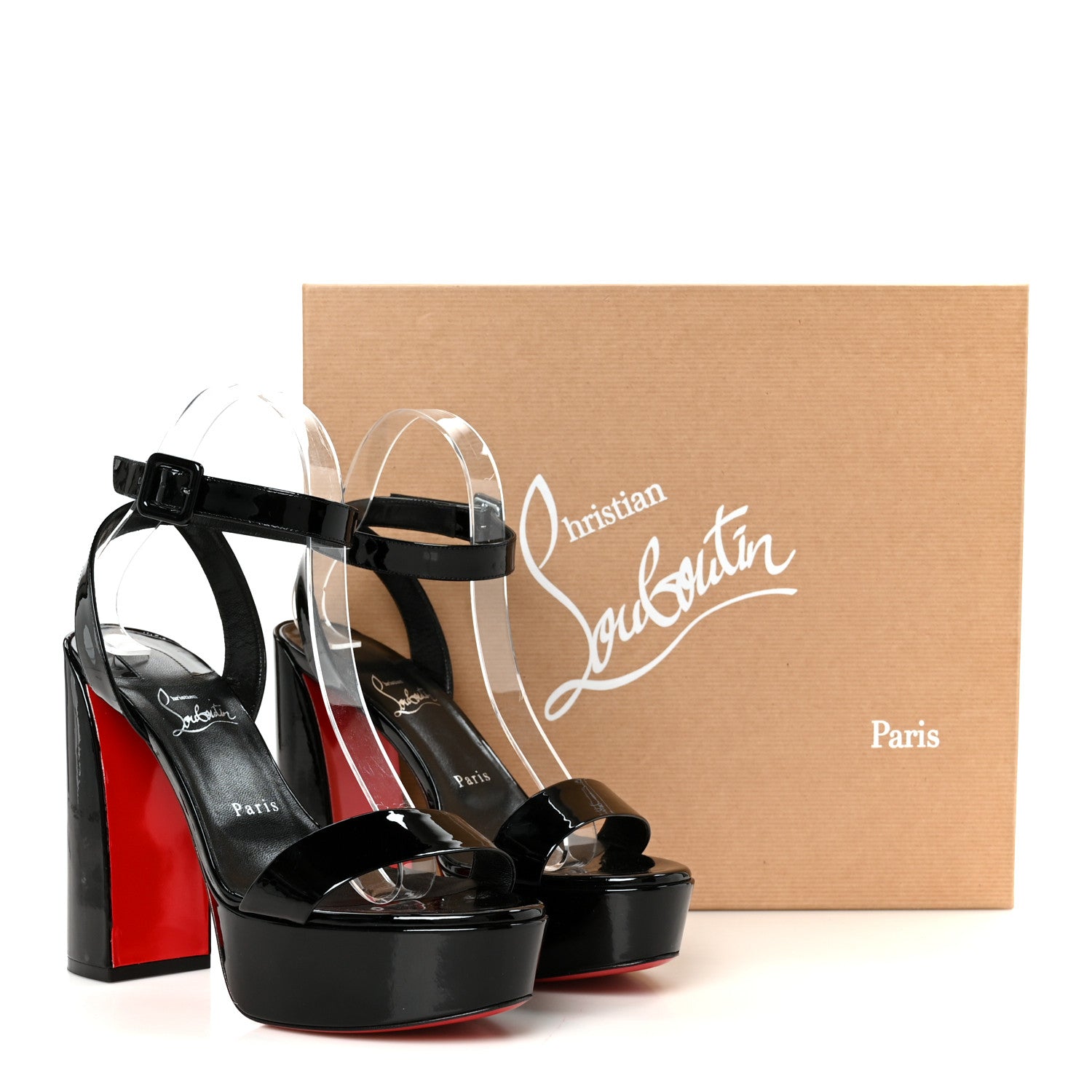 Christian Louboutin Patent Movida Sabina 130 Sandals 39.5 Black 9 of 9