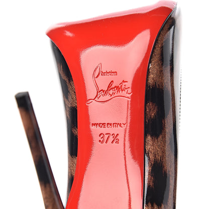 Christian Louboutin Patent Glitter Leopard Print Pigalle Follies 100 Pumps 37.5 Gold 8 of 10