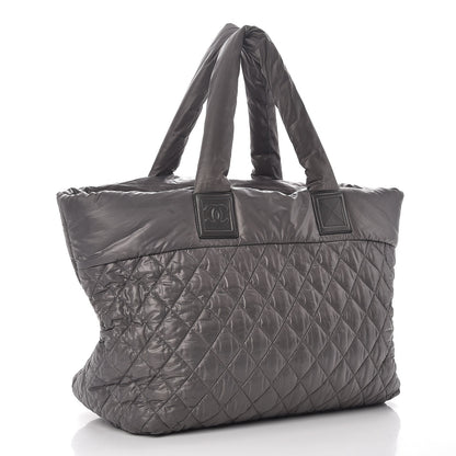 Chanel Nylon Quilted Large Coco Cocoon Tote Grey 3 of 8