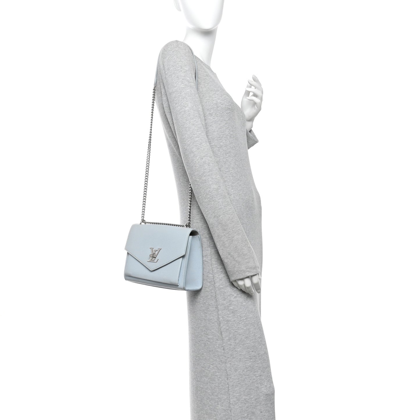 Soft Calfskin Mylockme Chain Bag BB Olympe Blue