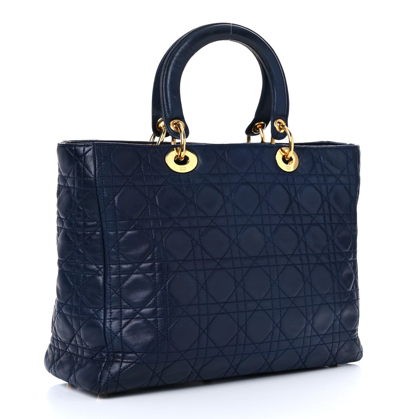 Lambskin Cannage Large Lady Dior Navy