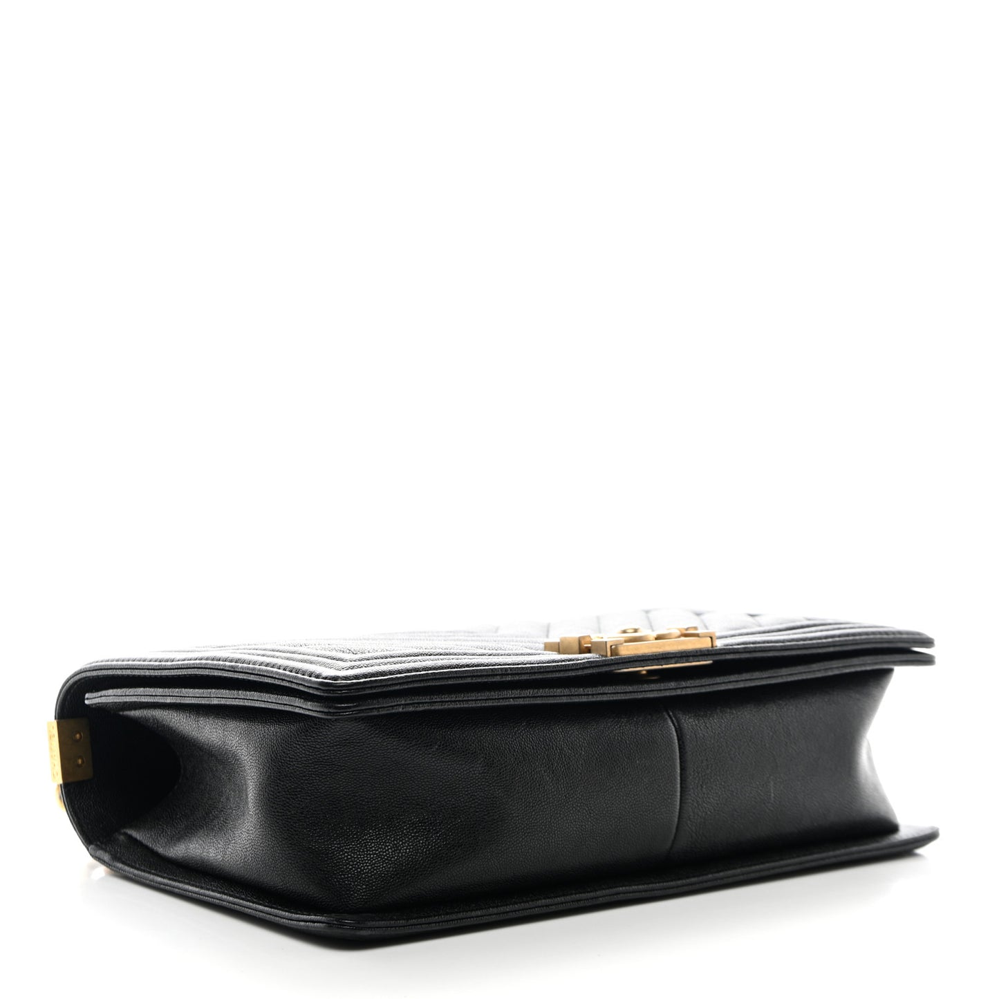 Caviar Chevron Quilted New Medium Boy Flap Black