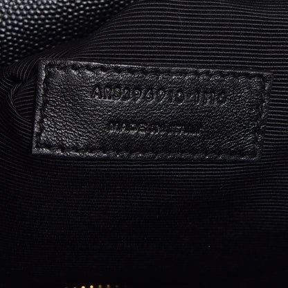 Saint Laurent Grain De Poudre Matelasse Chevron Large Monogram Satchel Black 7 of 7