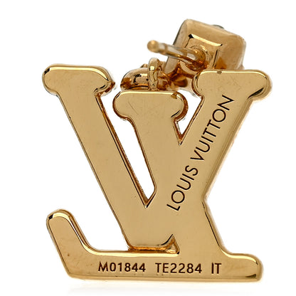 Louis Vuitton Crystal Lady LV Earrings Gold 4 of 5