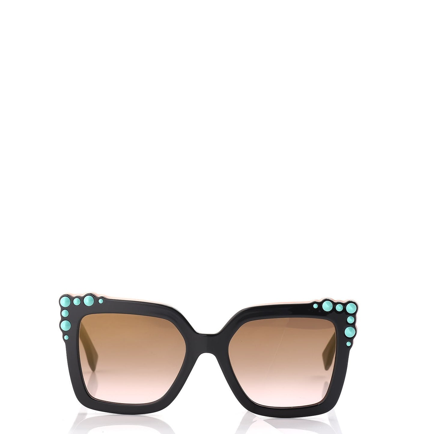 Studded Square Cat Eye Sunglasses FF 0260/S Black Pink