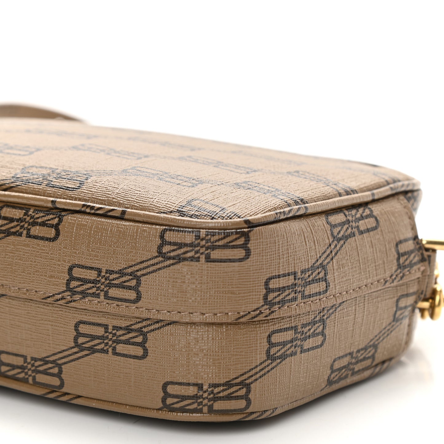 Coated Canvas BB Monogram Small Signature Camera Bag Beige Brown