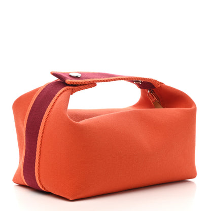 Hermes Canvas Small Bride-A-Brac Pouch Orange Burgundy 3 of 7