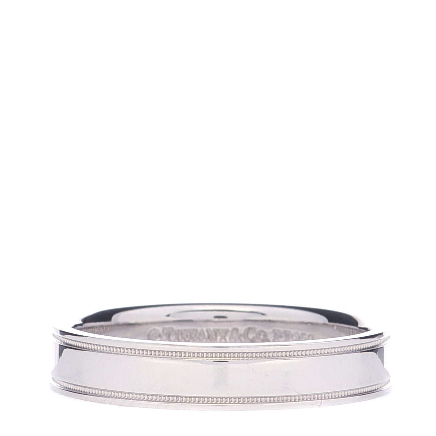 Platinum 4mm Essential Double Milgrain Band Ring 57 8