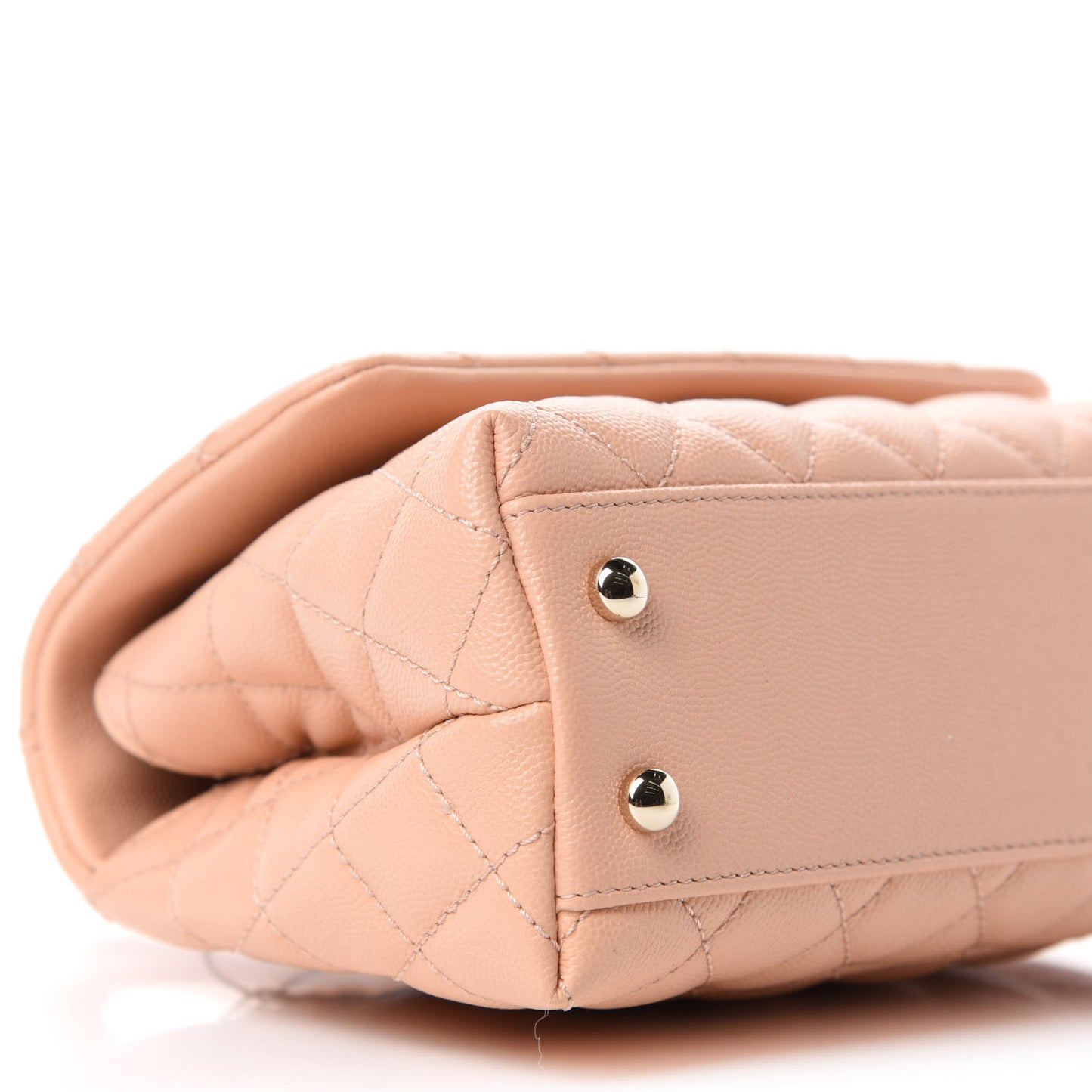 Caviar Quilted Mini Coco Handle Flap Beige