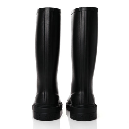 Chanel Caoutchouk CC High Boots 36 Black 5 of 9