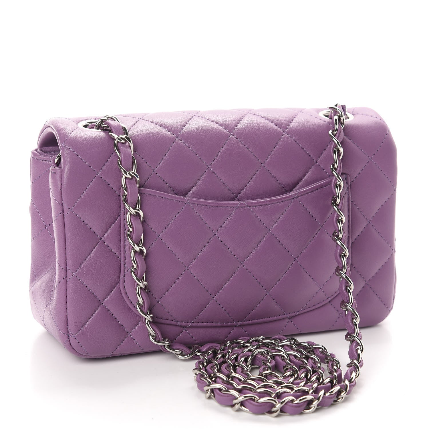 Chanel Lambskin Quilted Mini Rectangular Flap Purple 3 of 11
