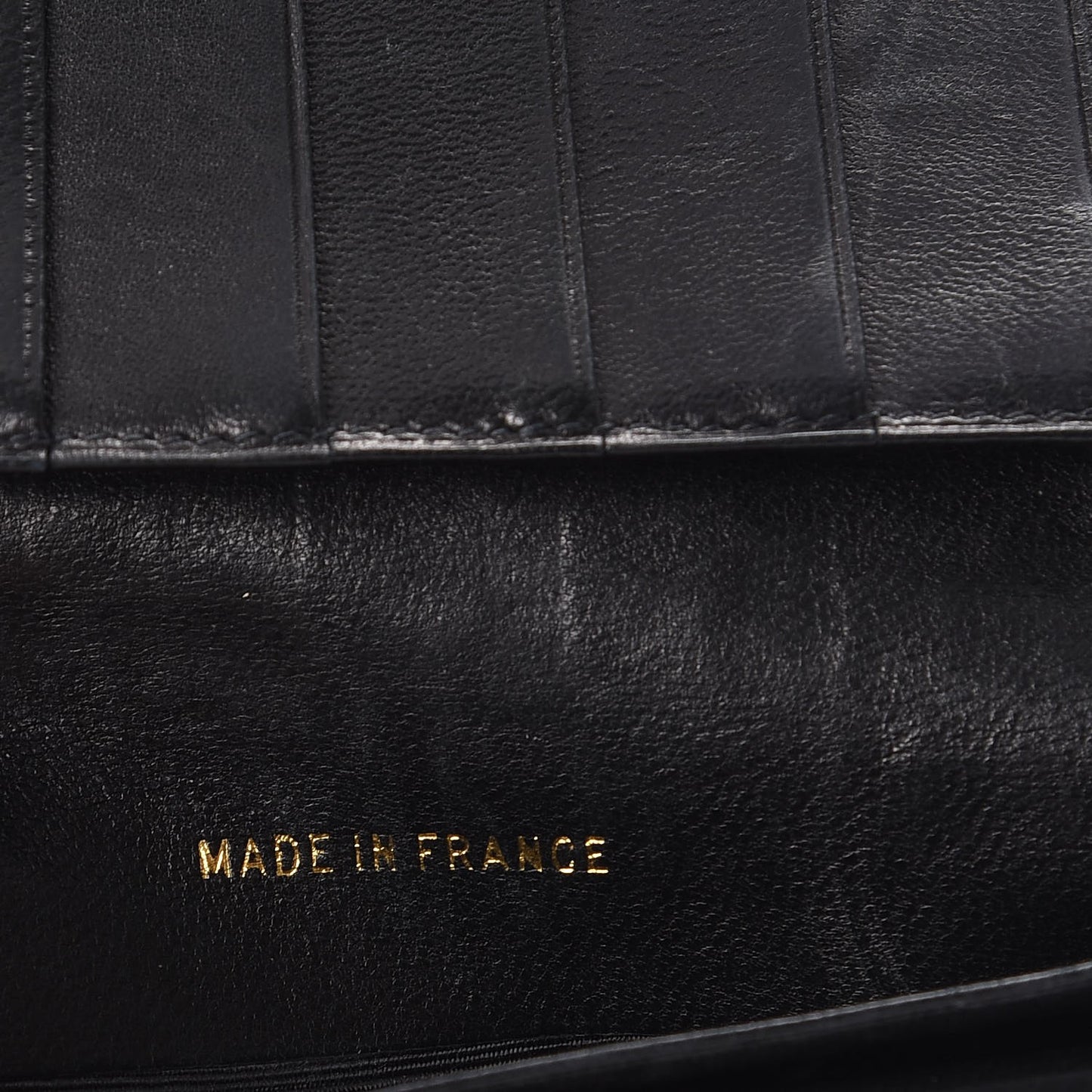 Lambskin Diamond Stitched French Wallet Black
