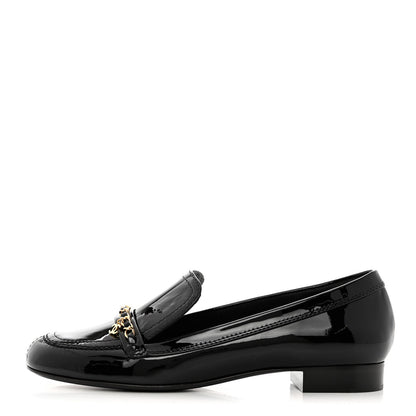 Chanel Patent Chain Loafers 39.5 Black 1 of 10