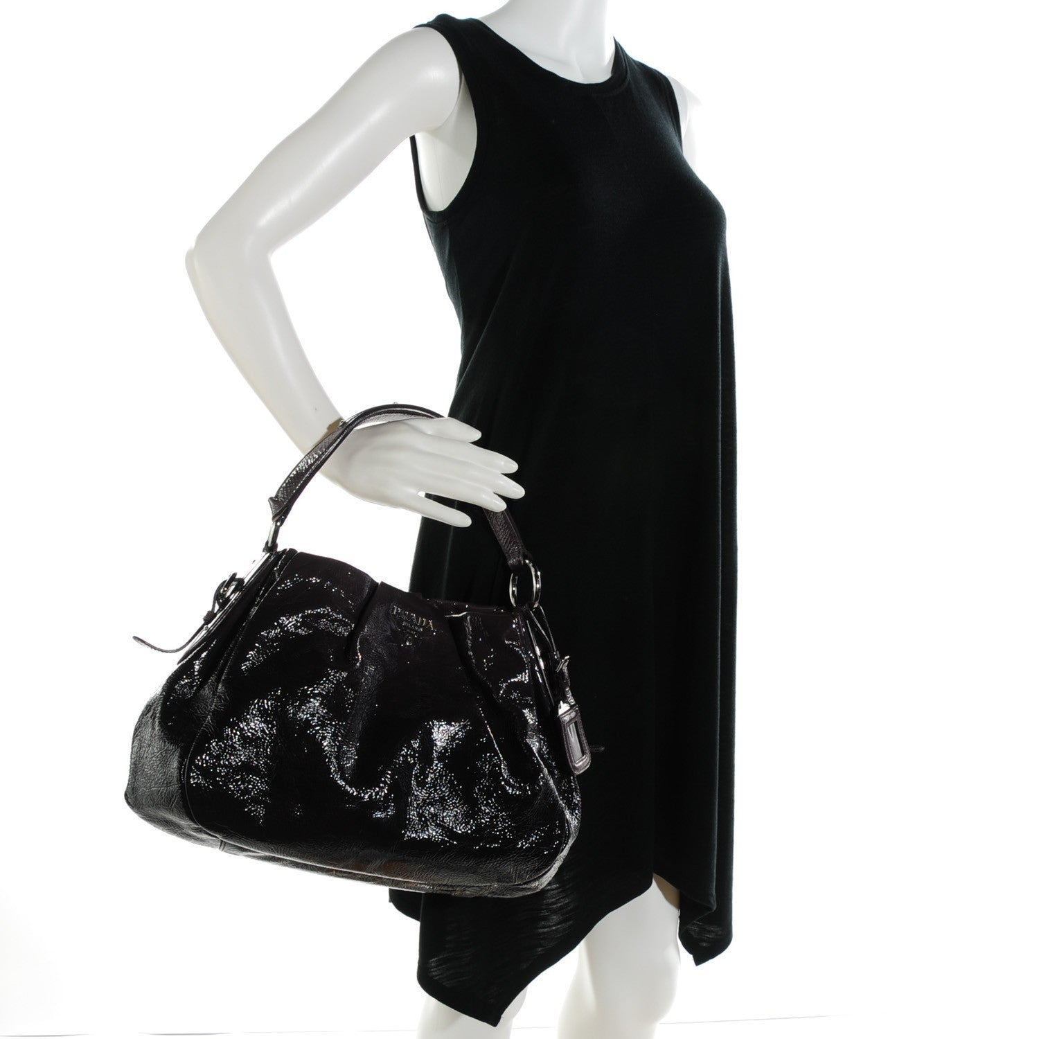 Prada Vernice Sfumata Hobo Mirtillo 2 of 8