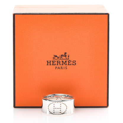 Hermes Sterling Silver GM Eclipse Ruban Ring 59 8.75 6 of 6