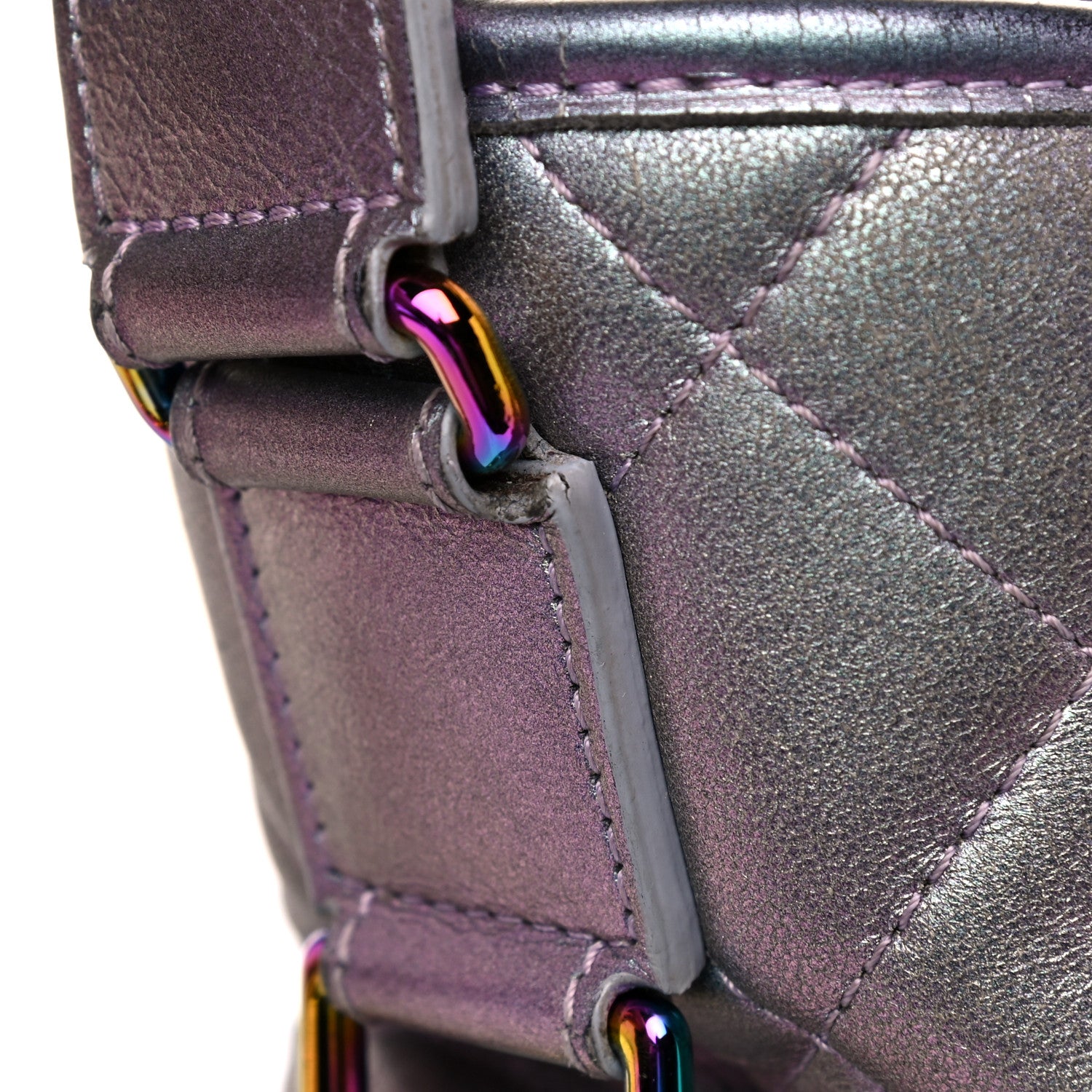 Chanel Iridescent Lambskin Calfskin Quilted Medium Gabrielle Hobo Light Purple 27 of 31