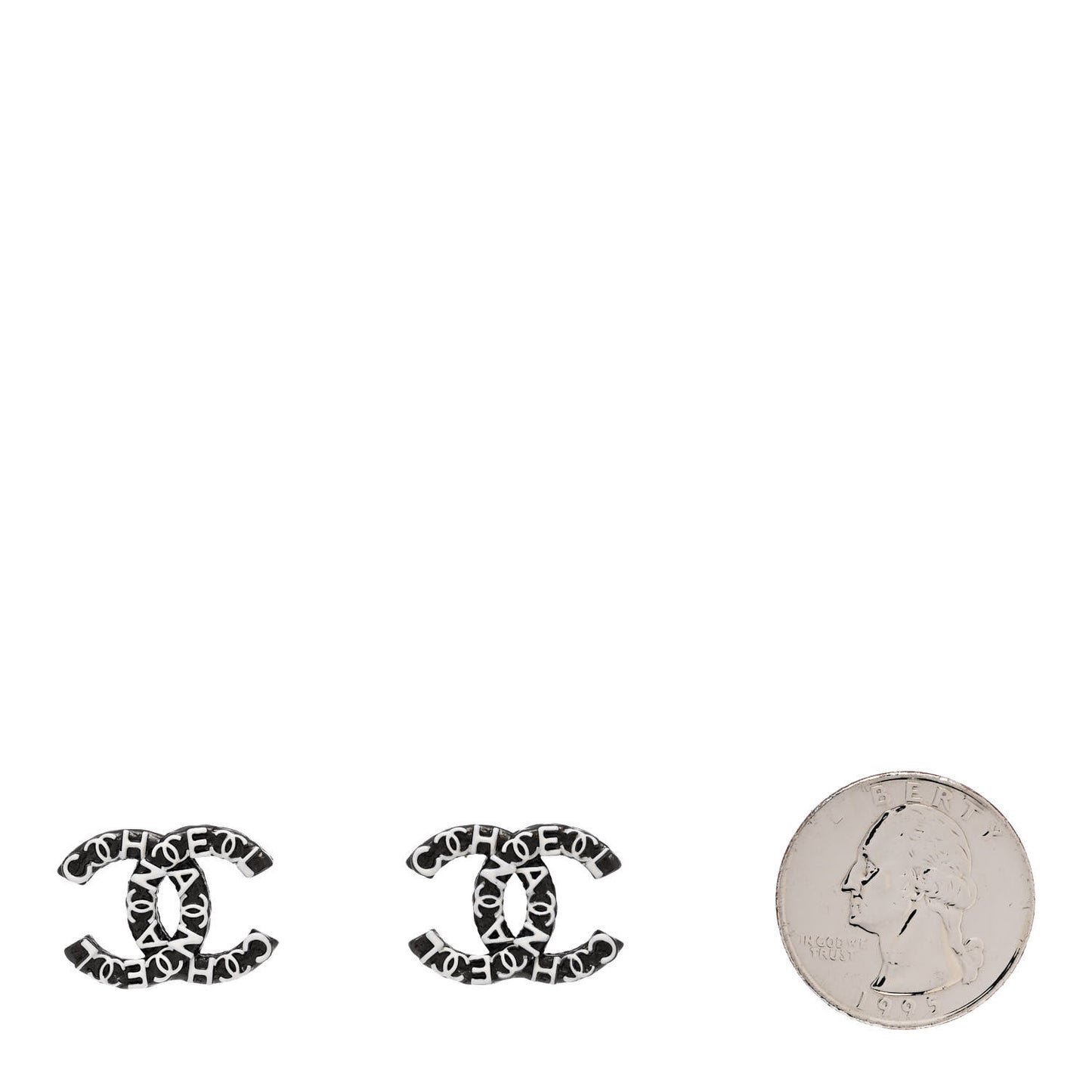 CC Earrings Ruthenium White Silver