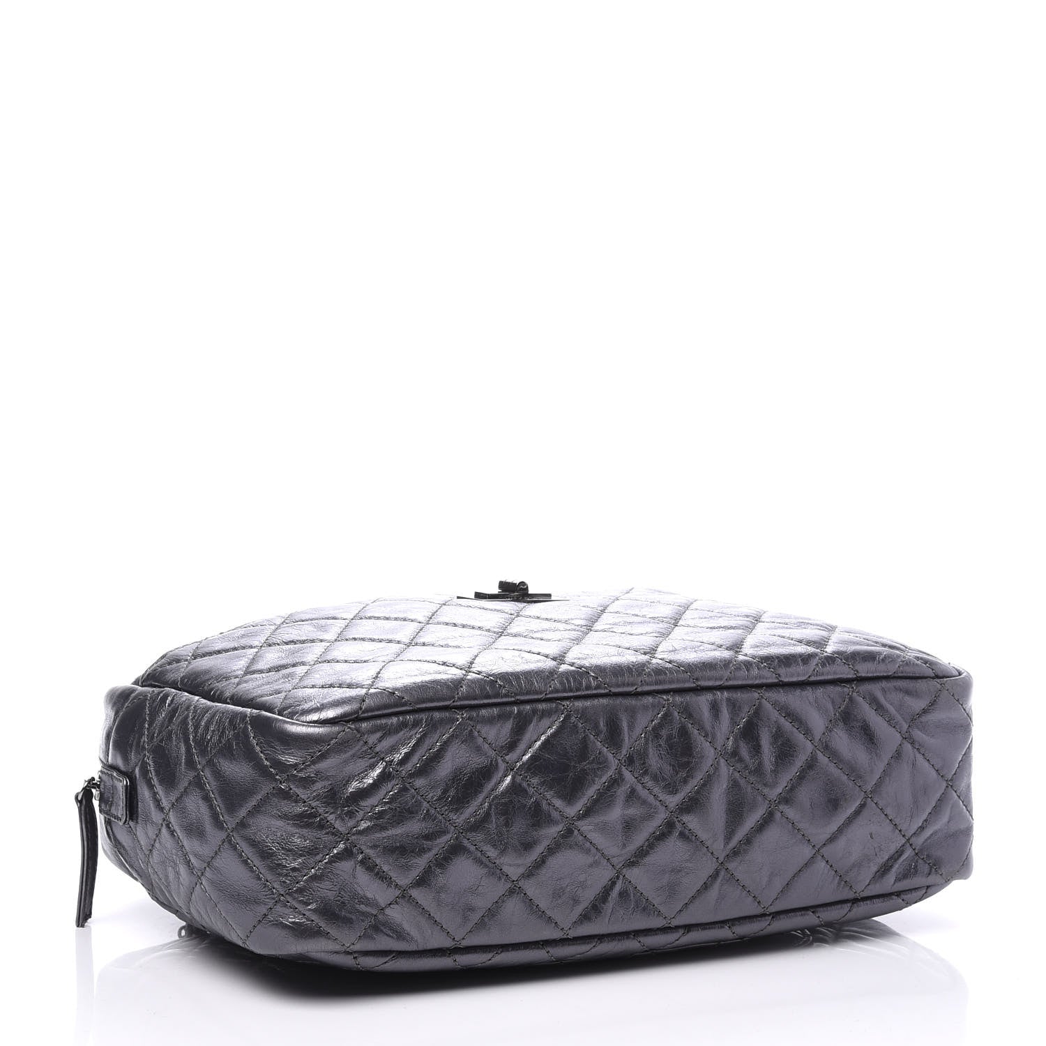 Chanel Metallic Aged Calfskin Quilted Medium Reissue Camera Case Dark Silver 3 of 9