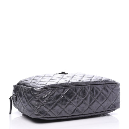 Chanel Metallic Aged Calfskin Quilted Medium Reissue Camera Case Dark Silver 3 of 9