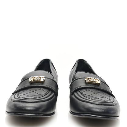 Chanel Lambskin Quilted Boy Loafers 39.5 Black 2 of 7