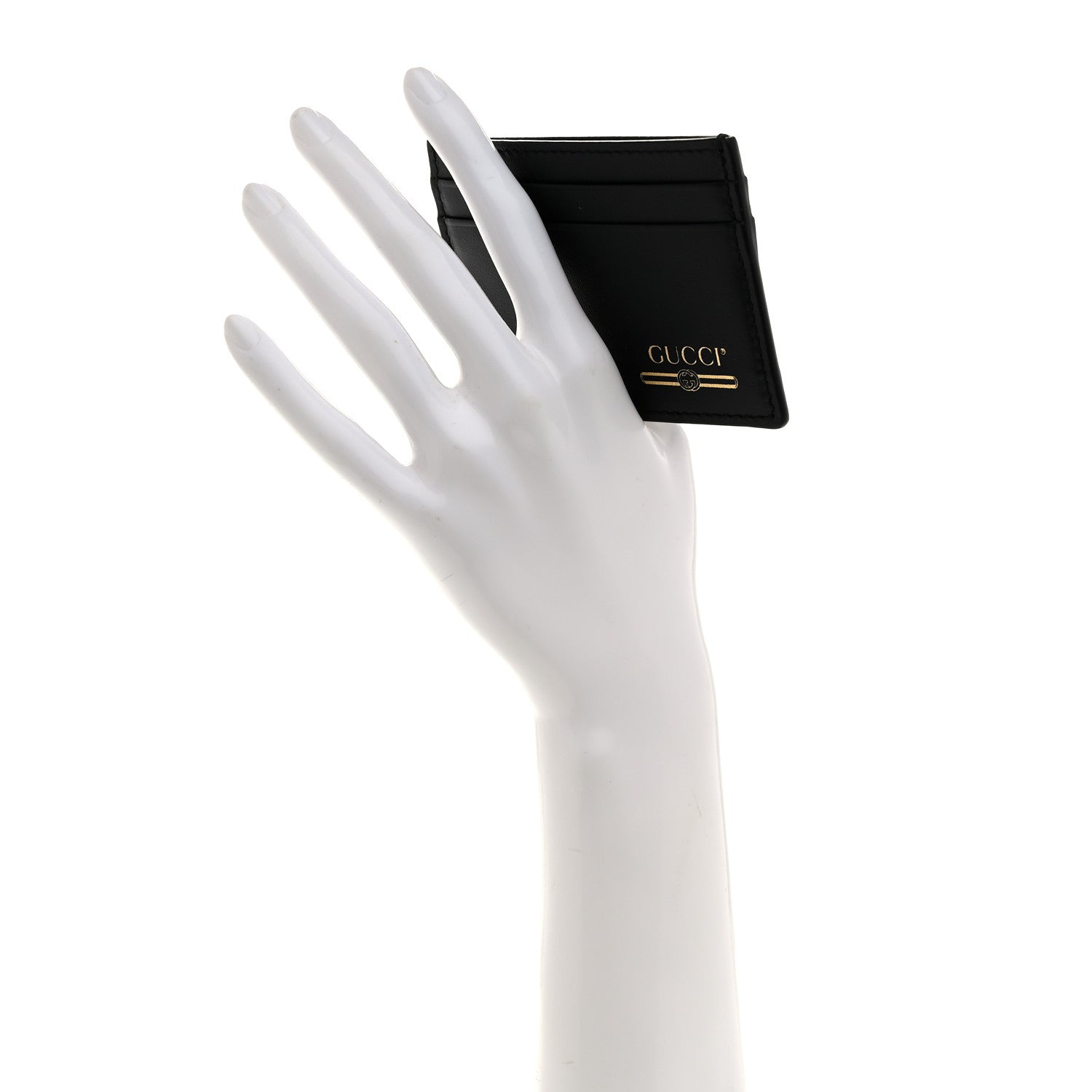 Gucci Plutone Calfskin Logo Card Holder Black 2 of 6