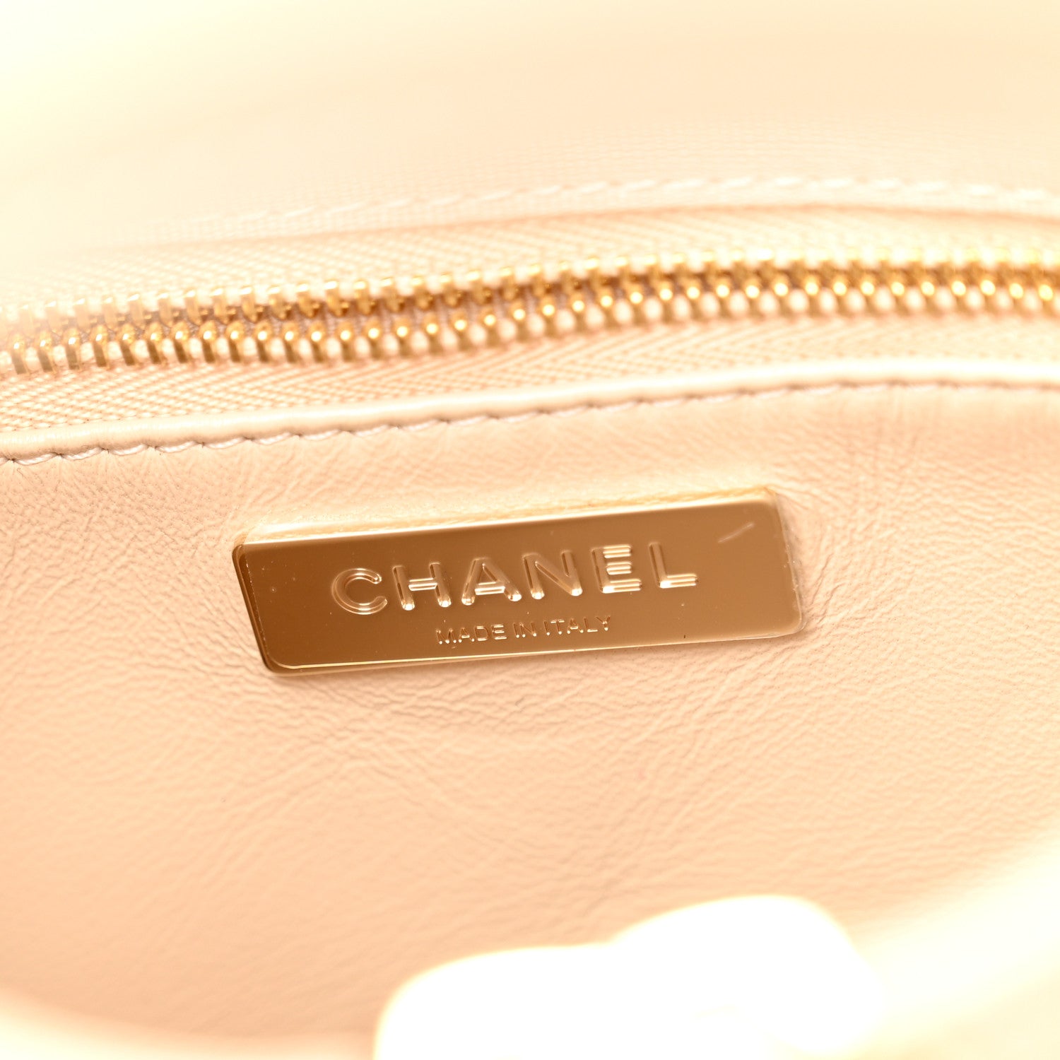 Chanel Shiny Crumpled Calfskin Quilted Mini 31 Shopping Bag Beige 6 of 11