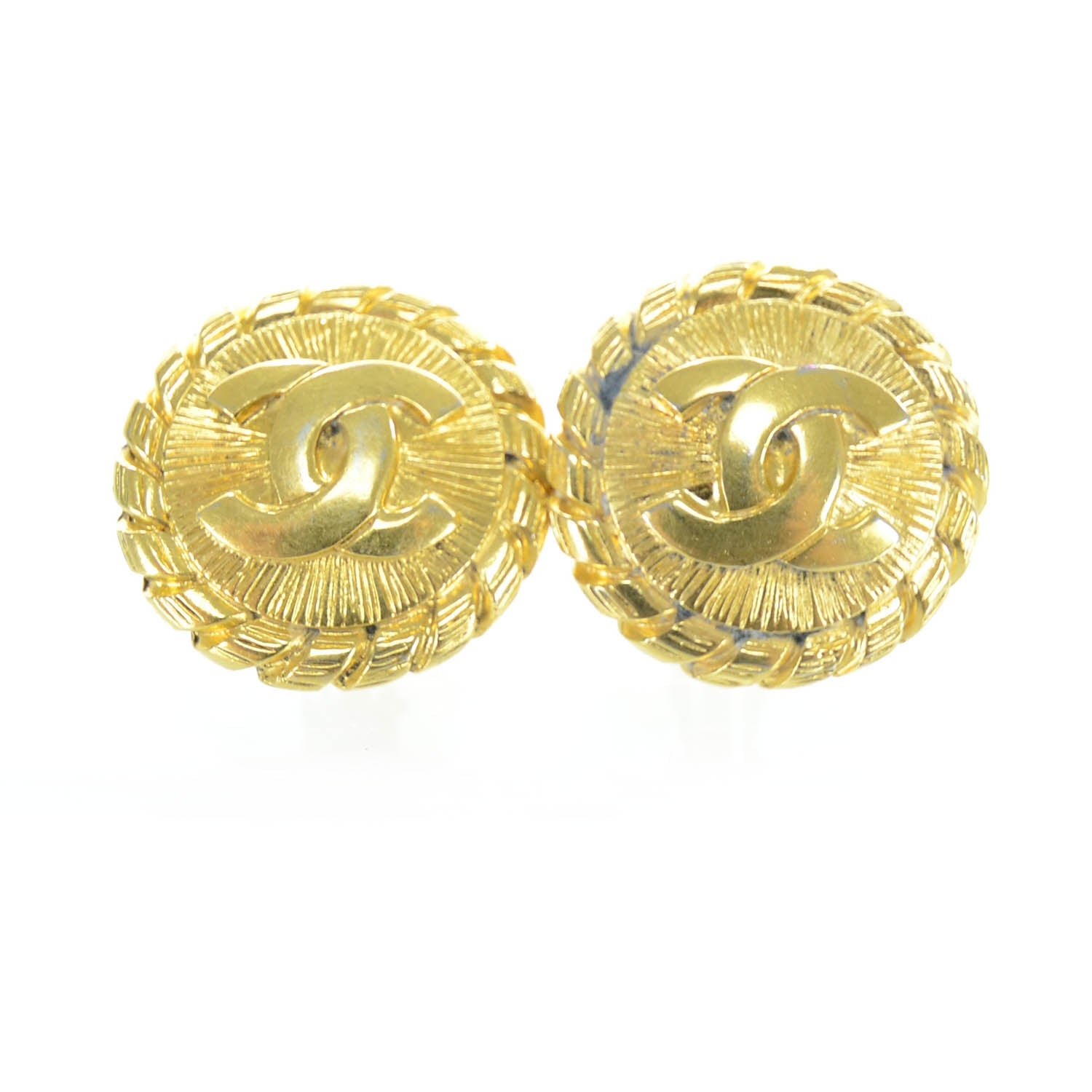Chanel CC Clip On Earrings Gold 1 of 4