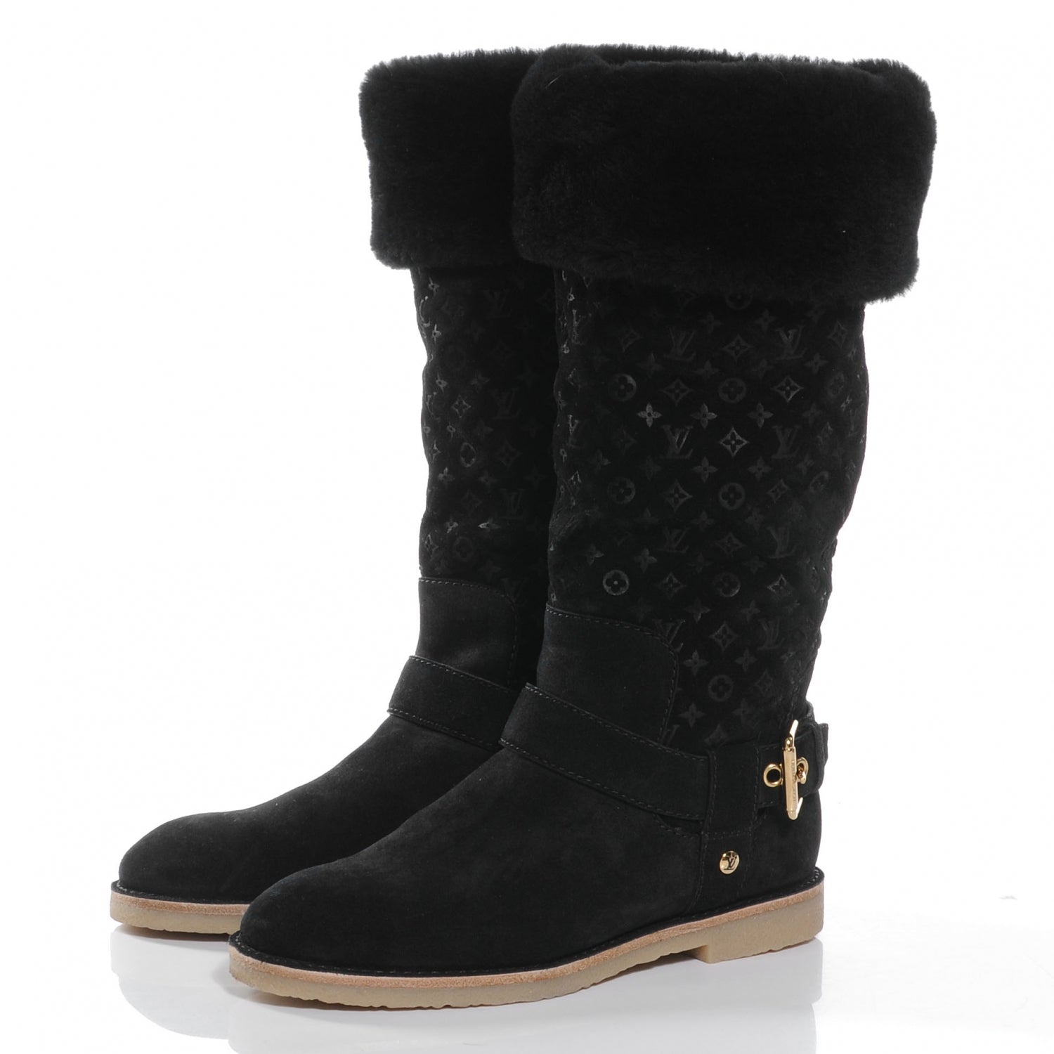 Louis Vuitton Suede Fauvist High Boots 36 Black 3 of 6