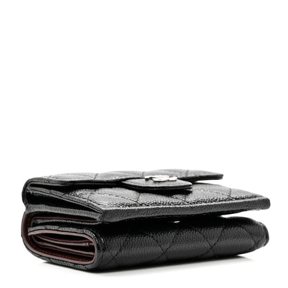 Chanel Caviar Quilted Tri-Fold Flap Wallet Black 4 of 8
