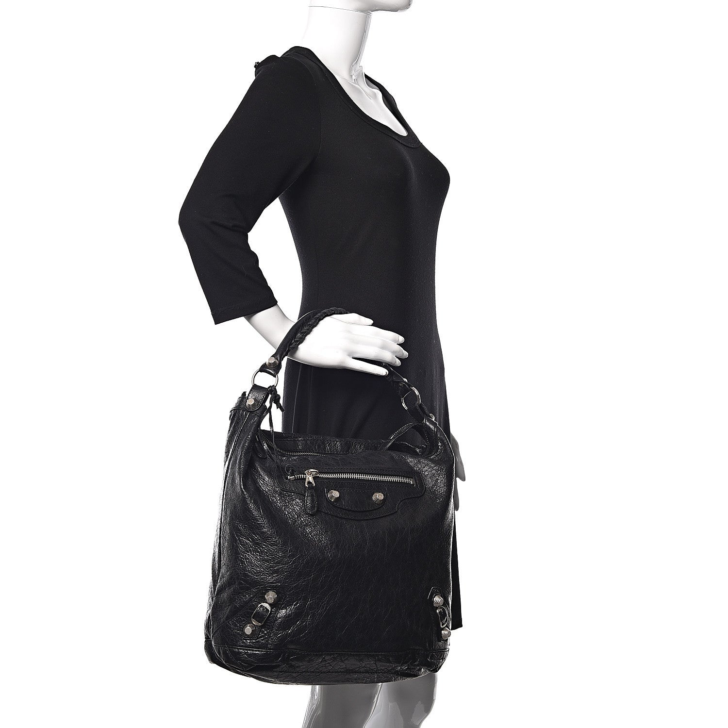 Balenciaga Agneau Giant 12 Silver Hardware Day Hobo Black 2 of 12