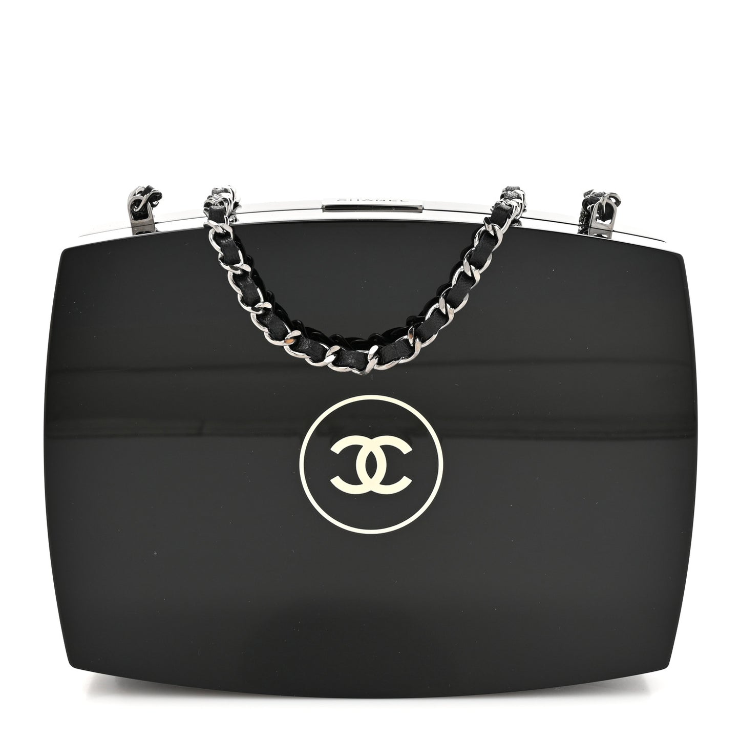 Plexiglass Compact Box Clutch Black