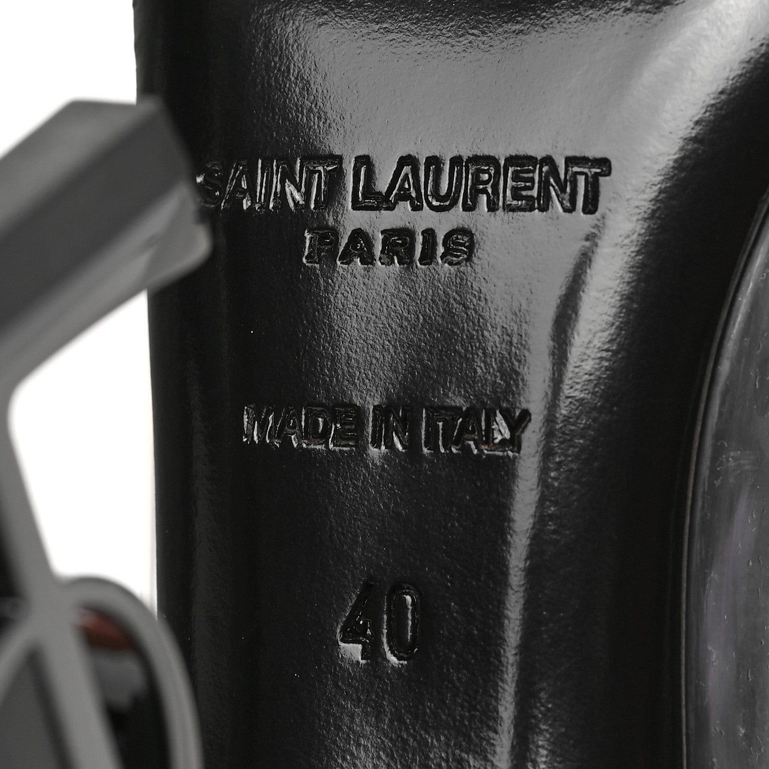 Saint Laurent Patent Calfskin PVC Opyum 110 Pump 40 Black Transparent 6 of 8