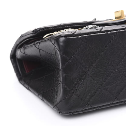 Chanel Aged Calfskin Lucky Charms 2.55 Reissue 224 Flap Black 7 of 8