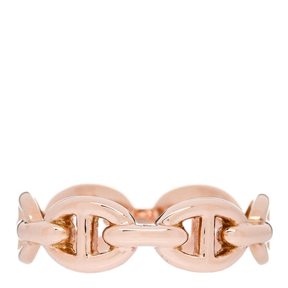 Hermes 18K Rose Gold PM Chaine d'Ancre Enchainee Ring 52 6 3 of 5