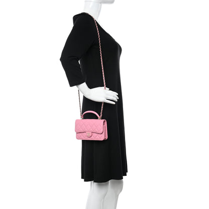 Chanel Lambskin Quilted Flap Phone Holder With Chain Pink 2 of 12