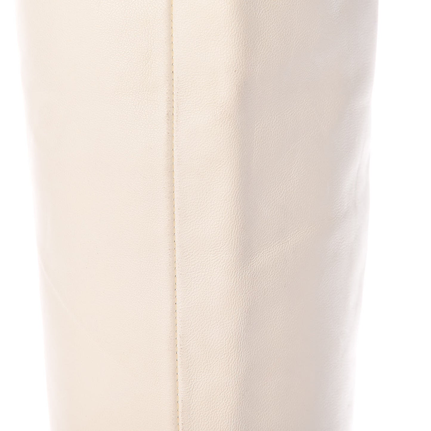 Lambskin Patent Cap Toe Over the Knee Boots 37.5 White