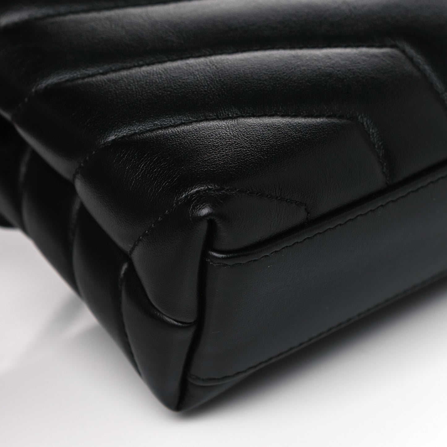 Calfskin Y Quilted Monogram Toy Loulou Crossbody Bag Black